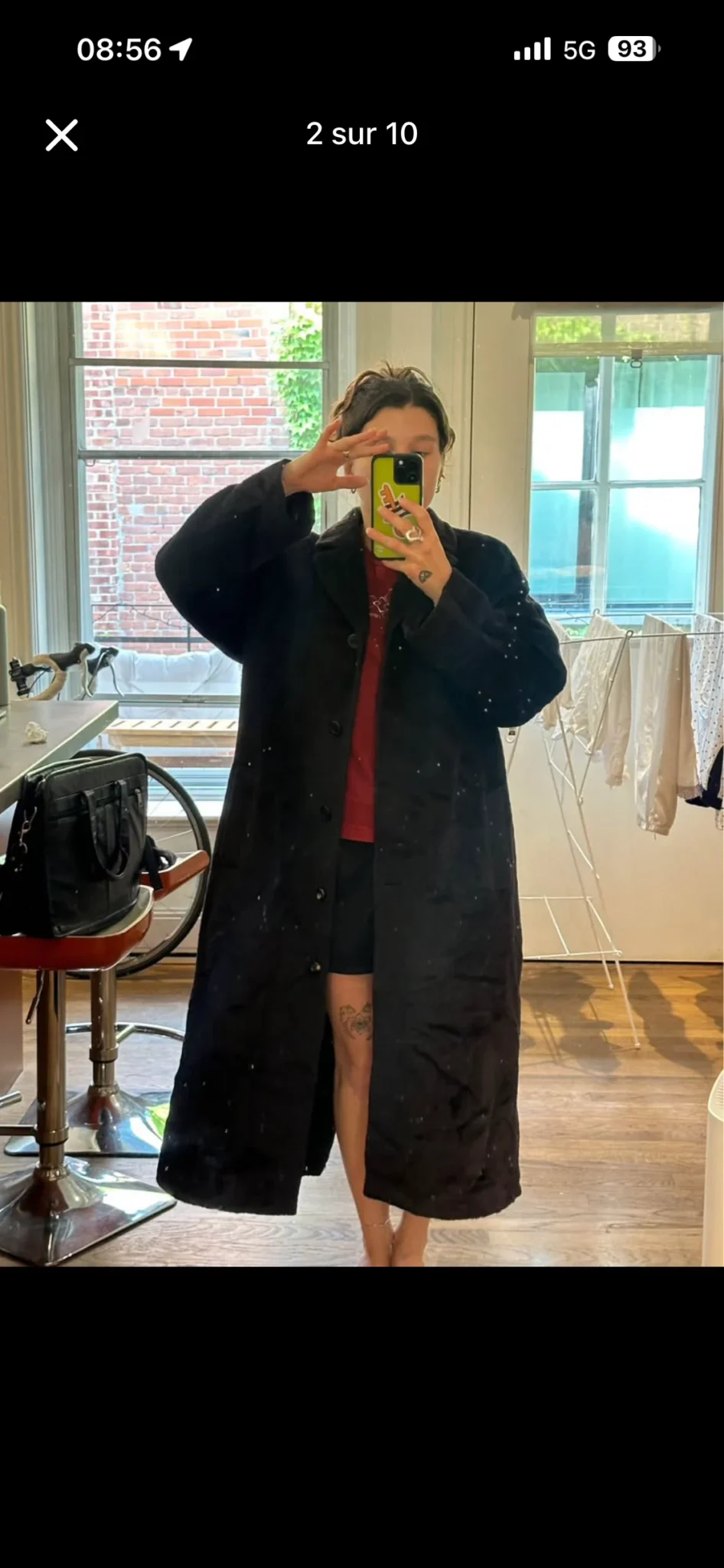 Image for Manteau vintage trench coat en laine Momenti Deimos made in Italie unisexe