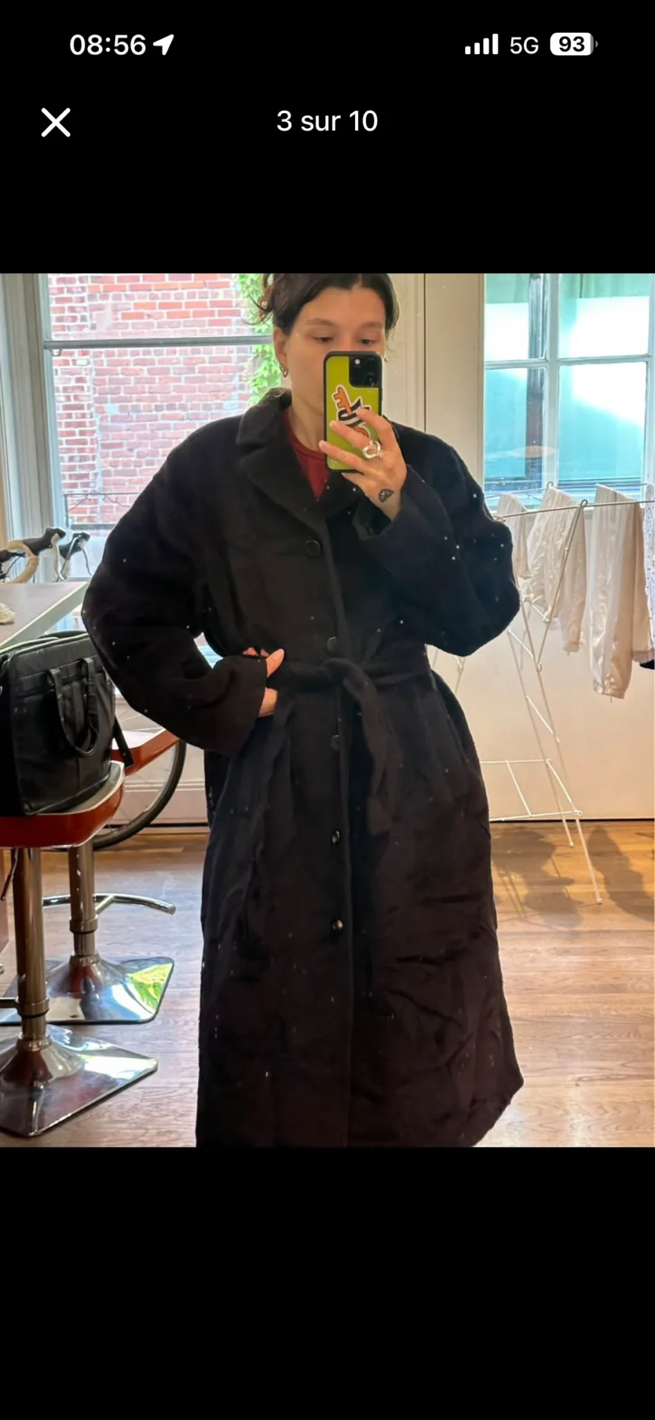 Image for Manteau vintage trench coat en laine Momenti Deimos made in Italie unisexe