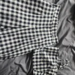 Thumbnail for Loose-fitting Vichy-print trousers