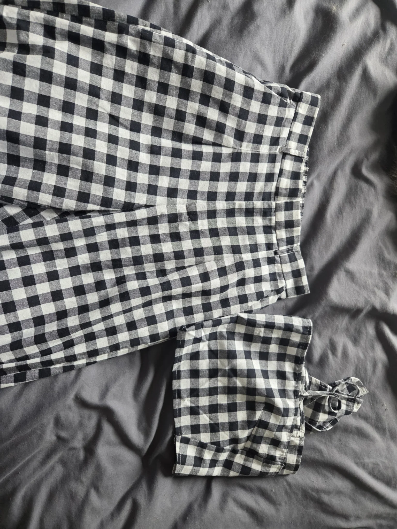 Image for Loose-fitting Vichy-print trousers