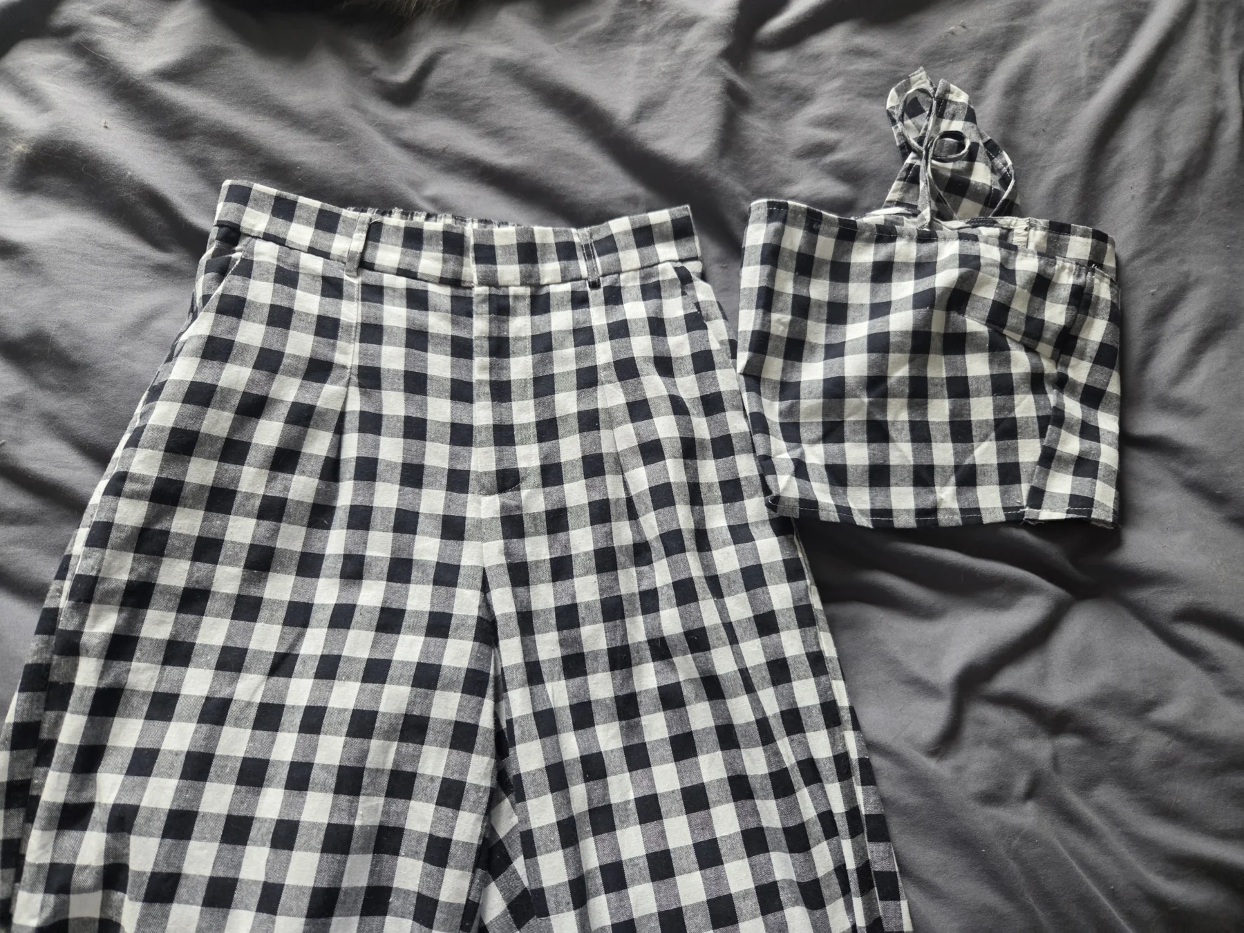Matching Vichy-print top and trousers set Nana The Brand seconde main