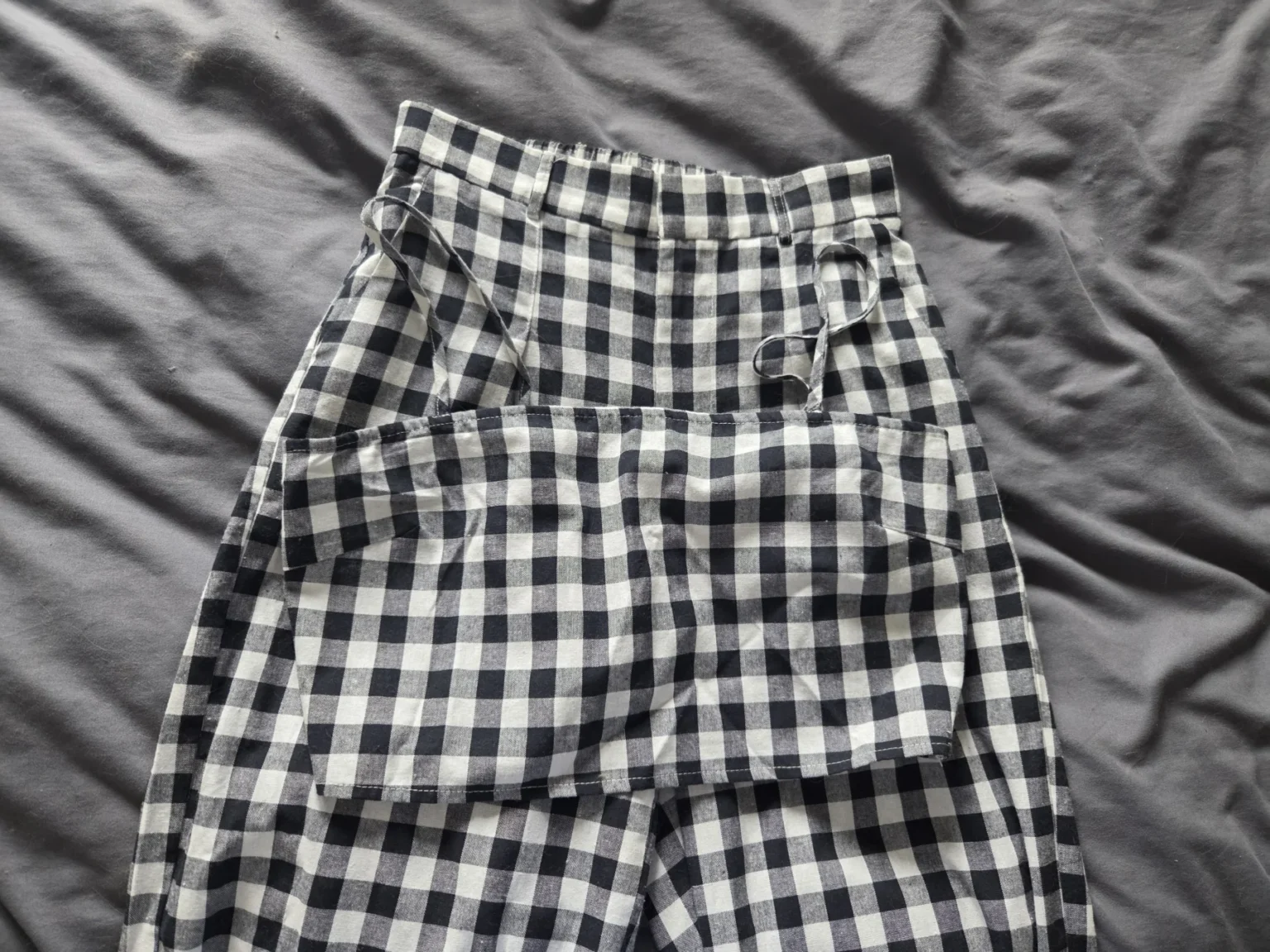 Image for Matching Vichy-print top and trousers set