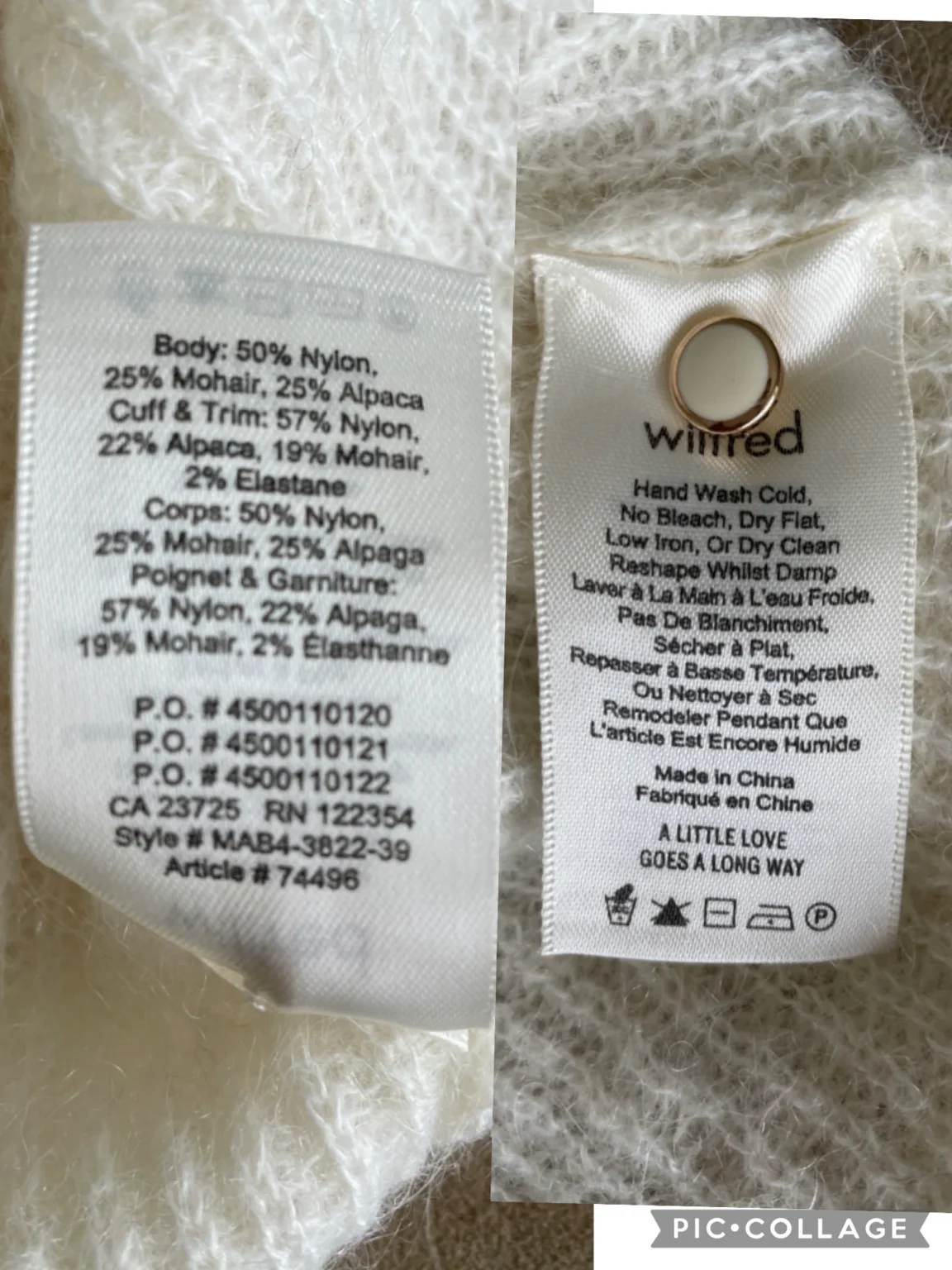 Image for Cardigan 2 dans 1  Wilfred par Aritzia – Crème – Comme neuf