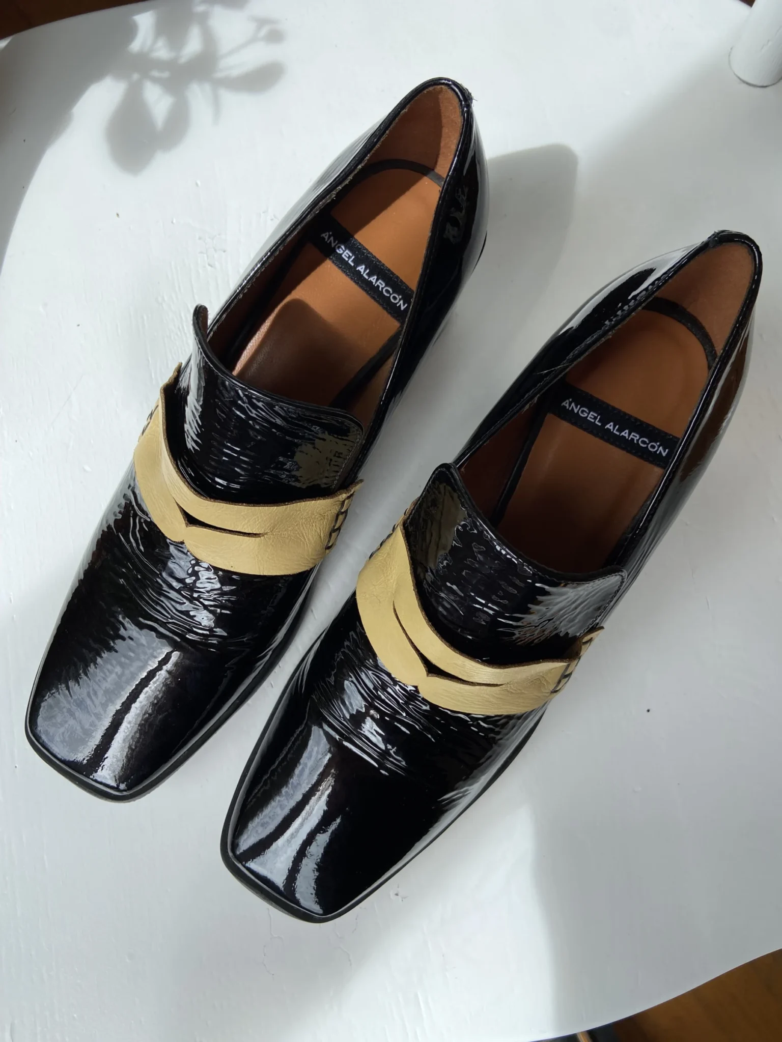 Image for Ángel Alarcón heeled moccasins – black patent leather – size 35