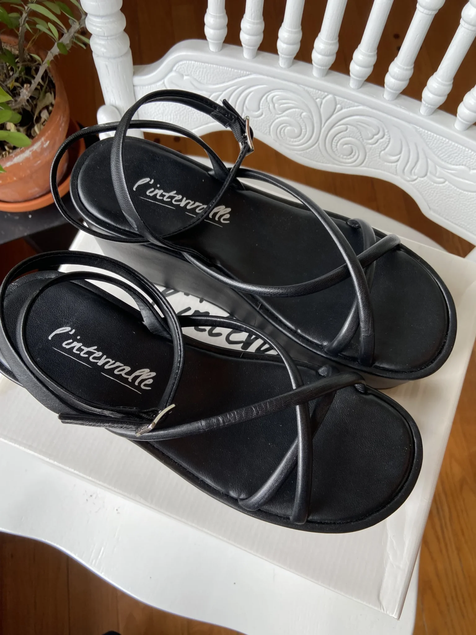 Featured image for L’Intervalle Dionira black leather platform sandals – size 37 – BRAND NEW with box