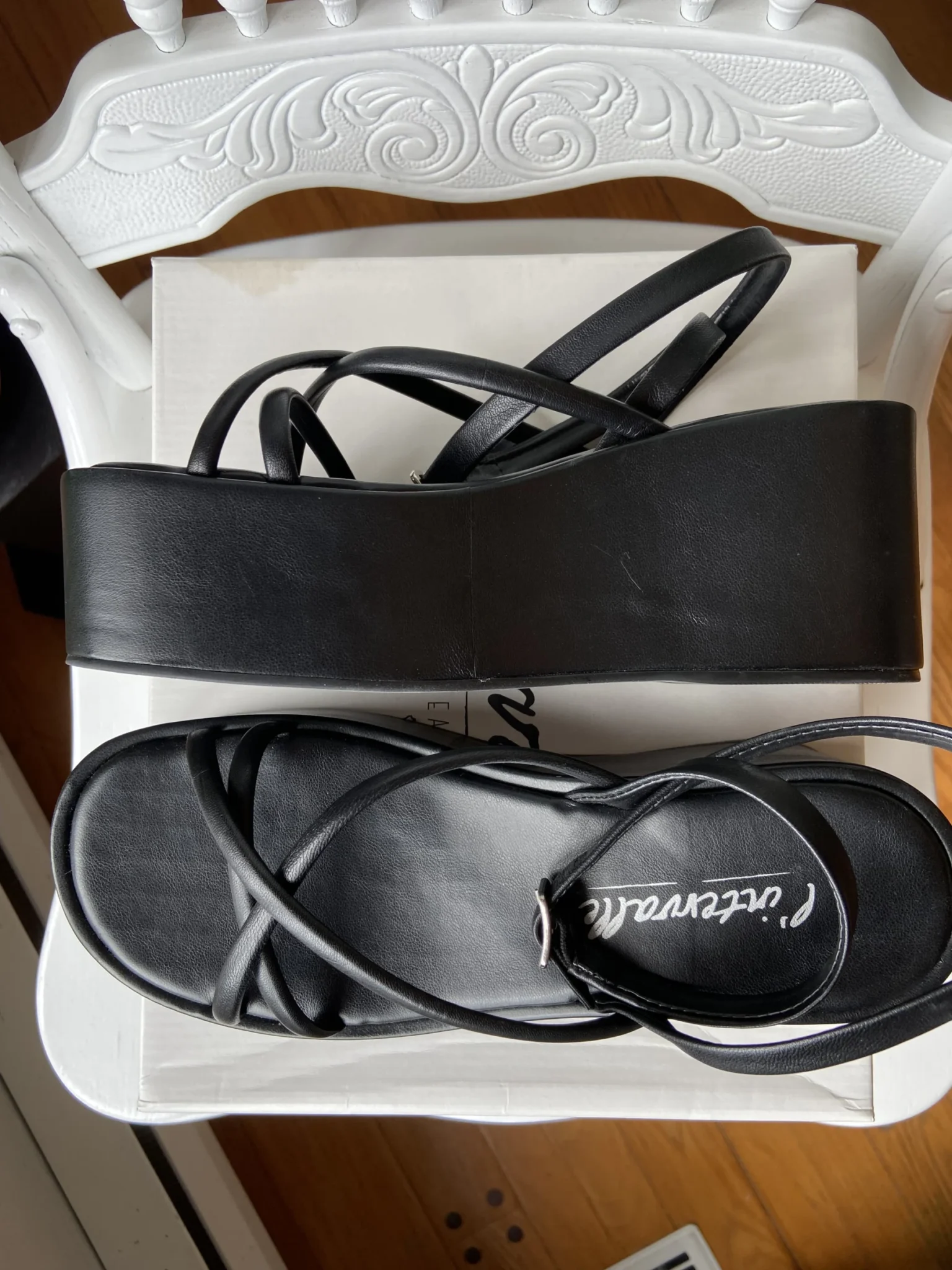 Image for L’Intervalle Dionira black leather platform sandals – size 37 – BRAND NEW with box