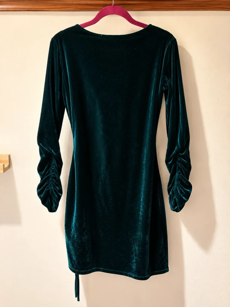 Image for Robe Rinascimento en velours vert pétrole – Made in Italy – Taille L