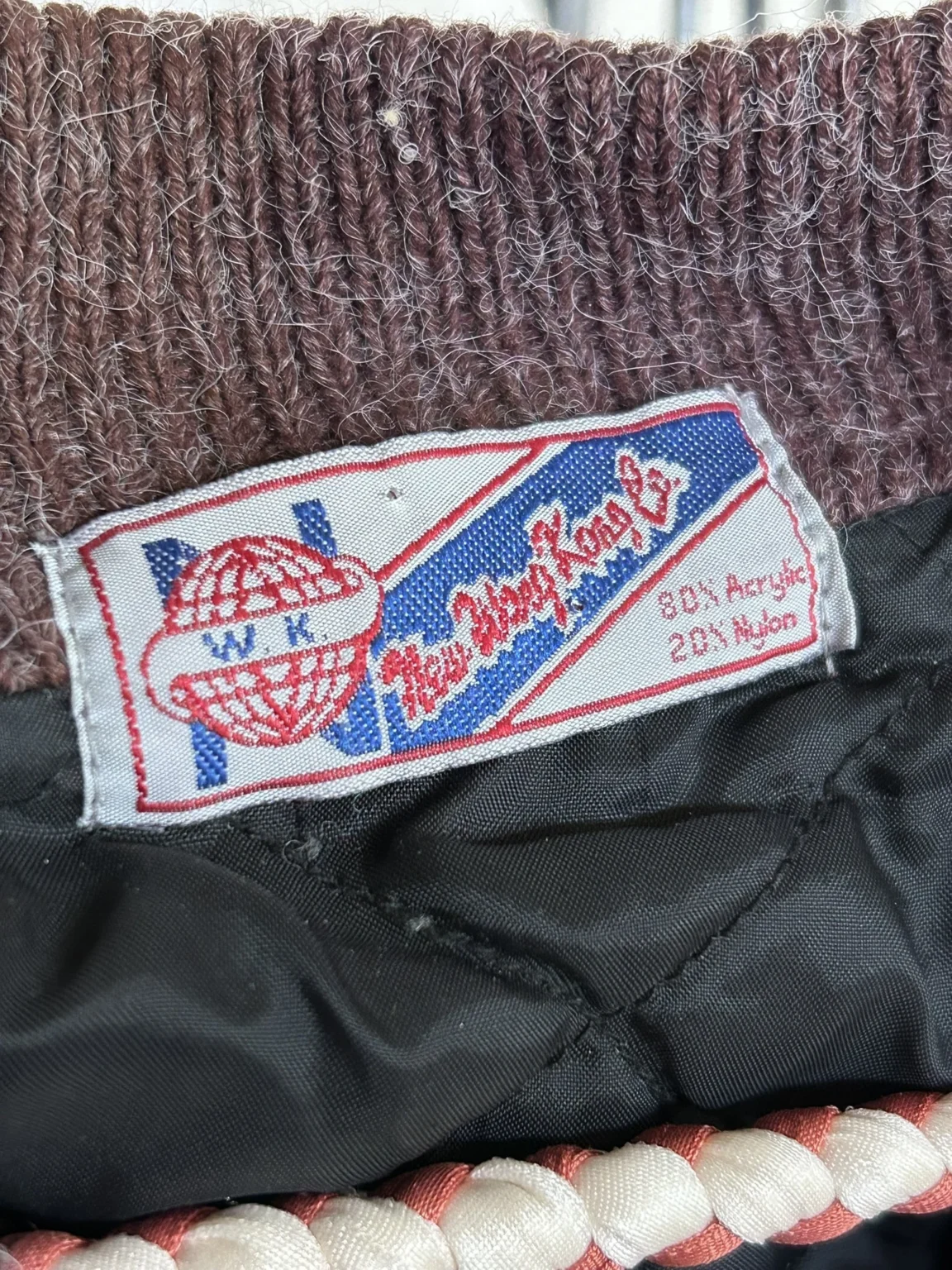 Image for Vintage knit cardigan with quilted lining