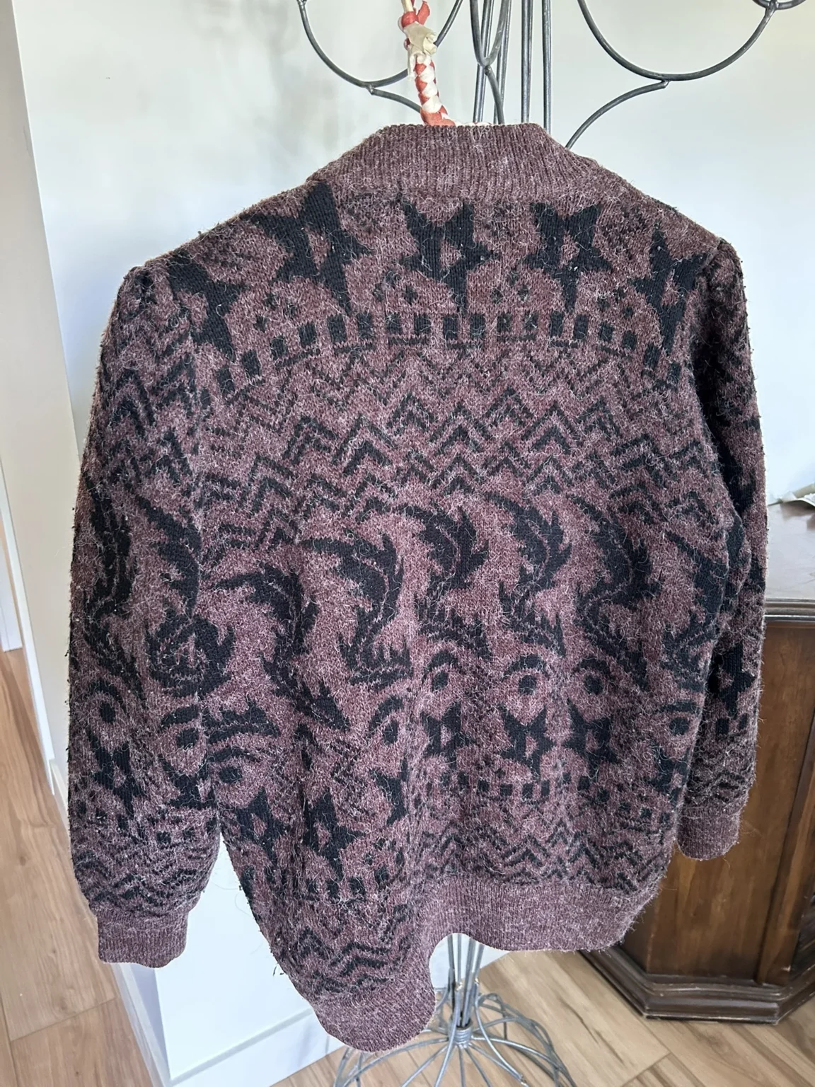 Image for Vintage knit cardigan with quilted lining