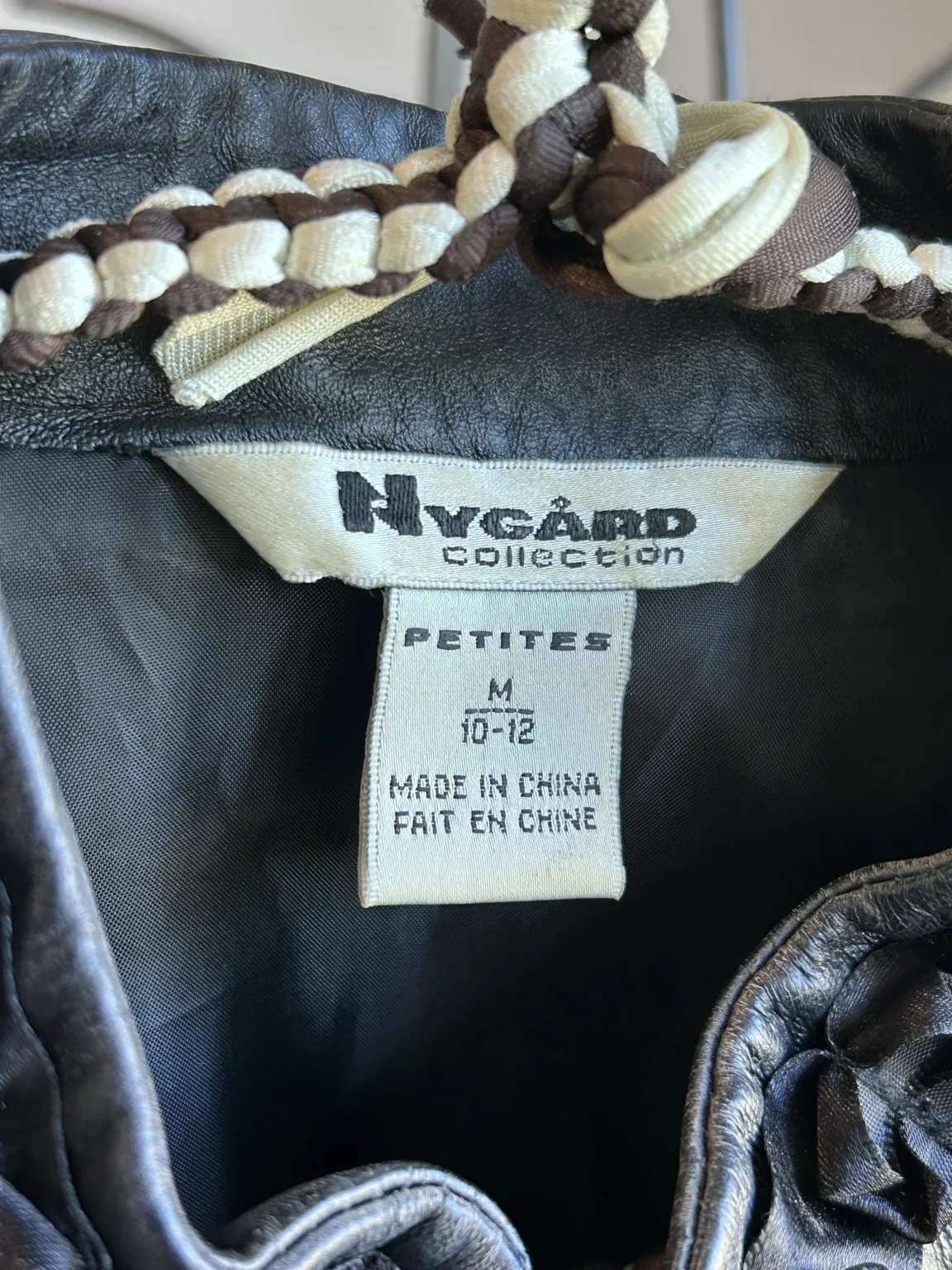 Image for Veste en cuir et maille Nygard - Petite taille