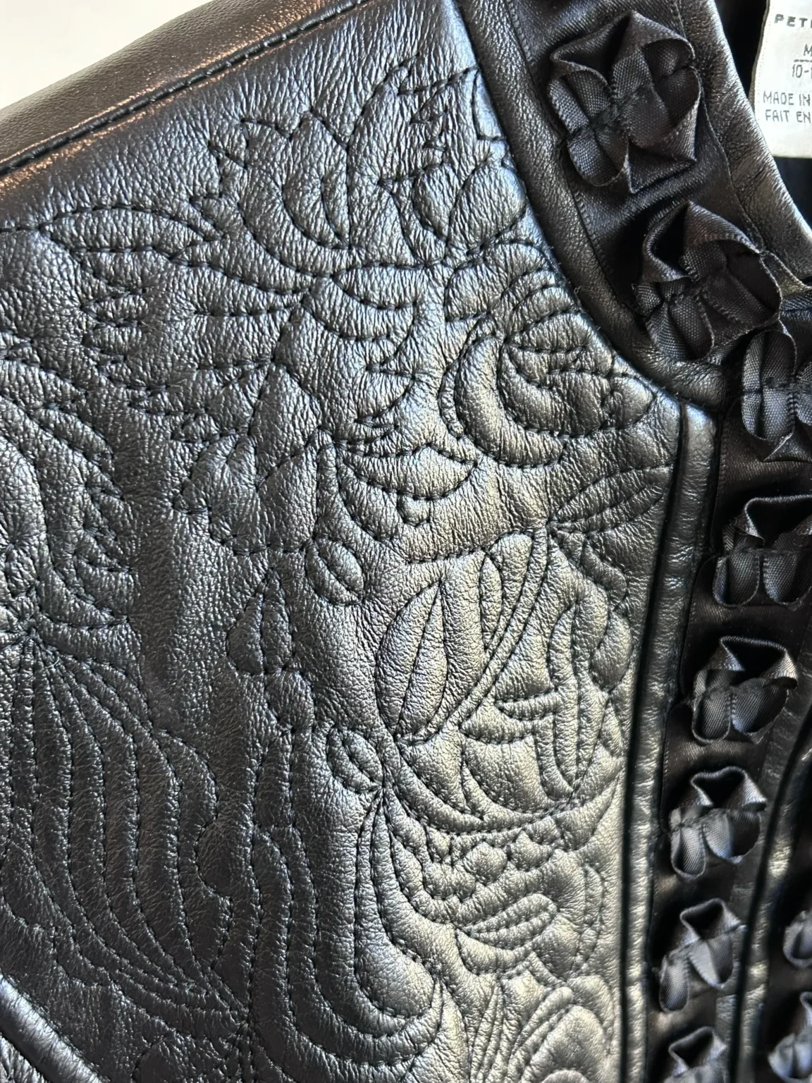 Image for Veste en cuir et maille Nygard - Petite taille