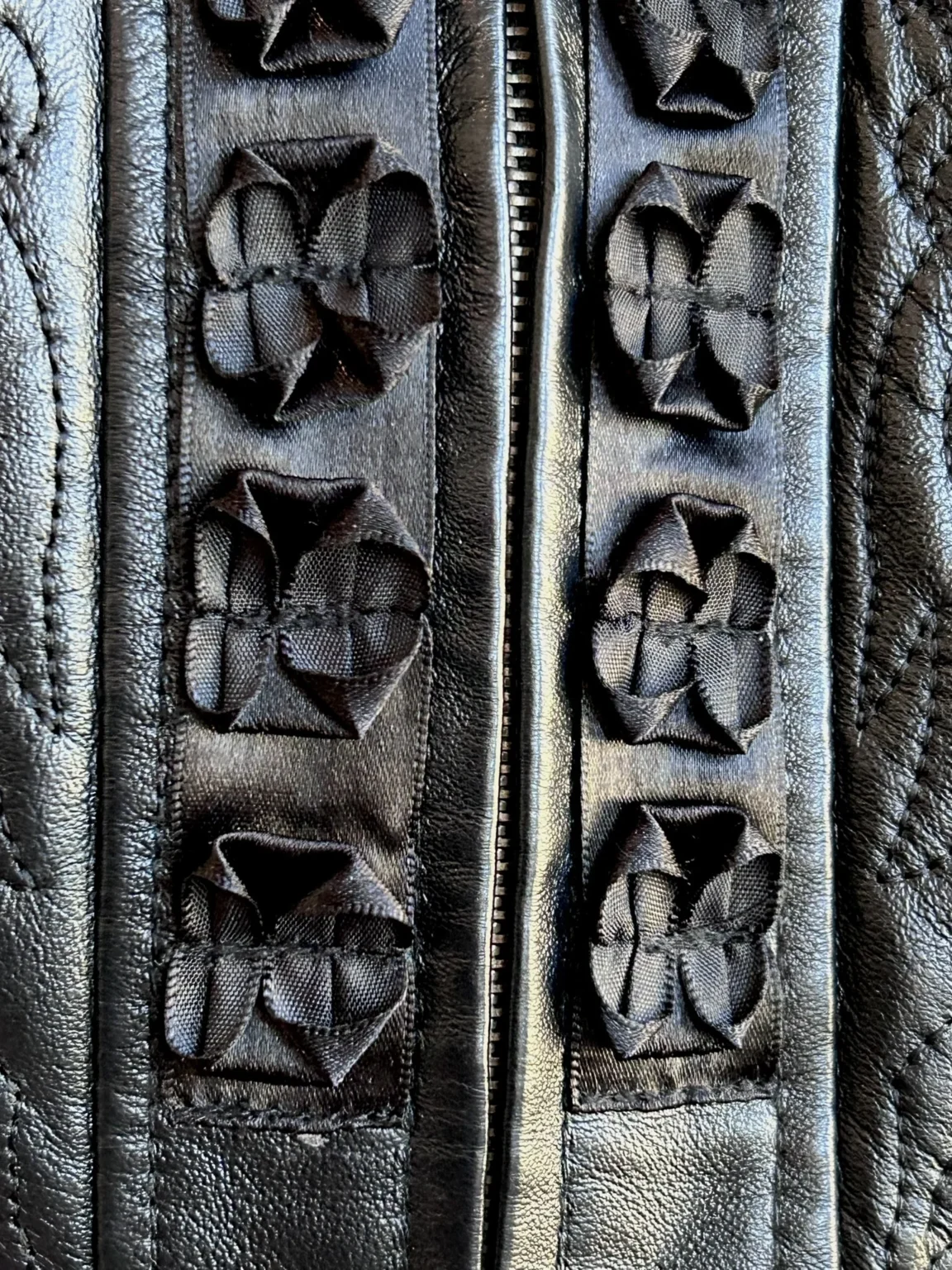 Image for Veste en cuir et maille Nygard - Petite taille