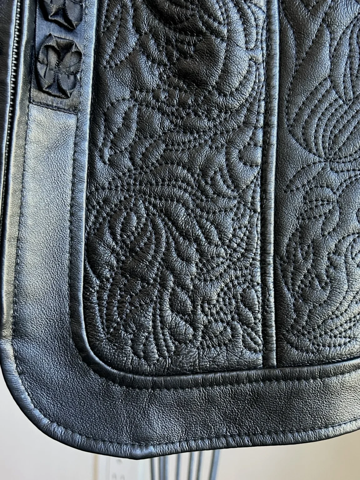 Image for Veste en cuir et maille Nygard - Petite taille