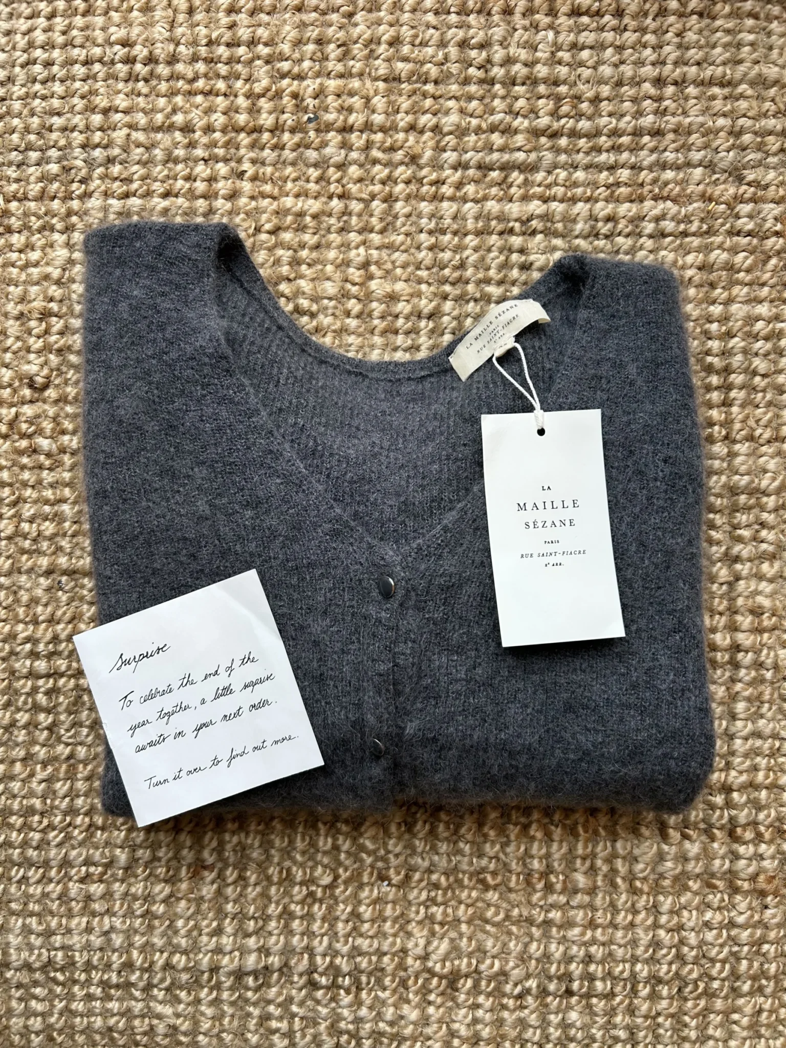 Image for Sézane – Barry Cardigan (XS) Charcoal grey
