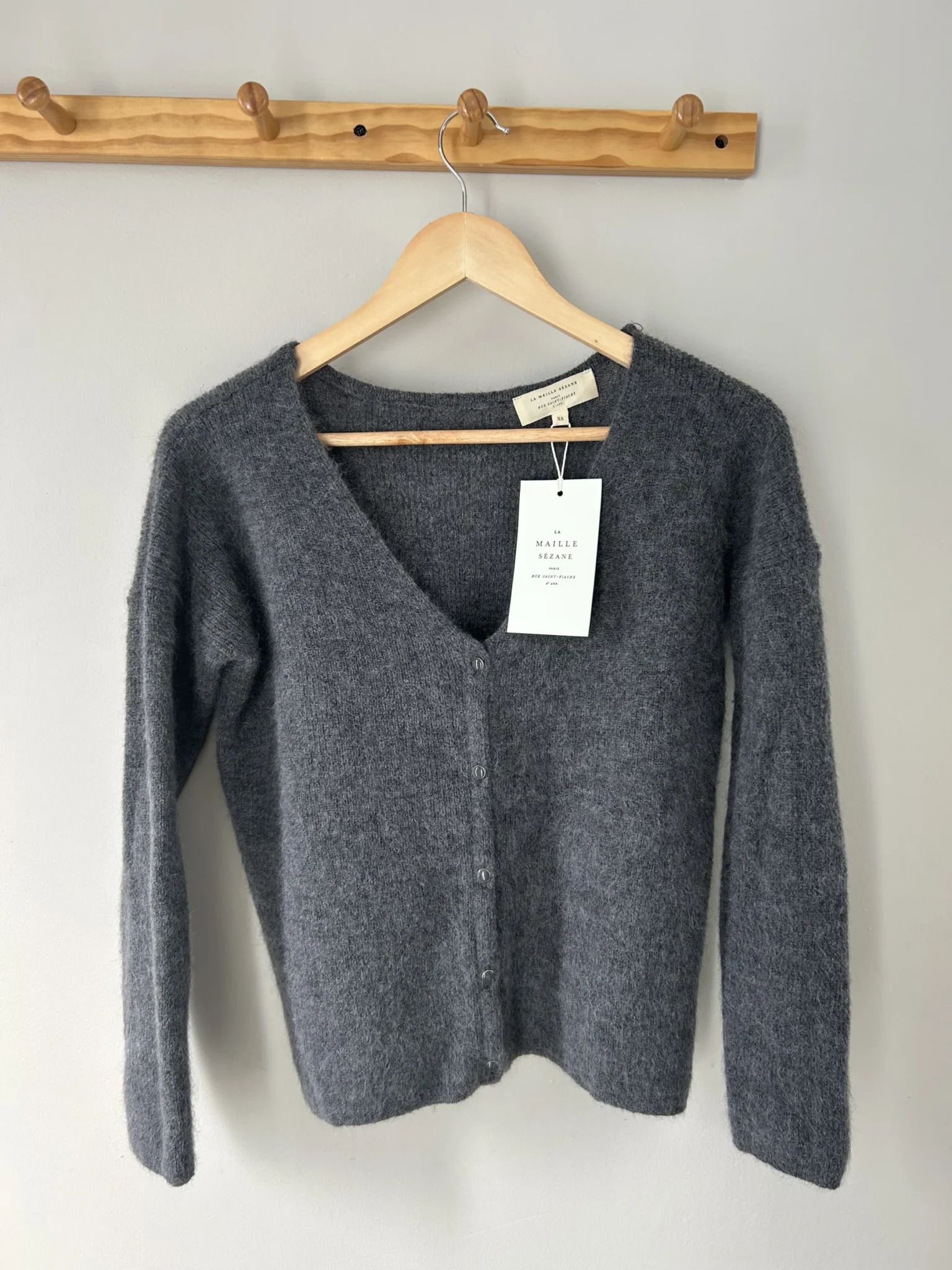 Image for Sézane – Barry Cardigan (XS) Charcoal grey
