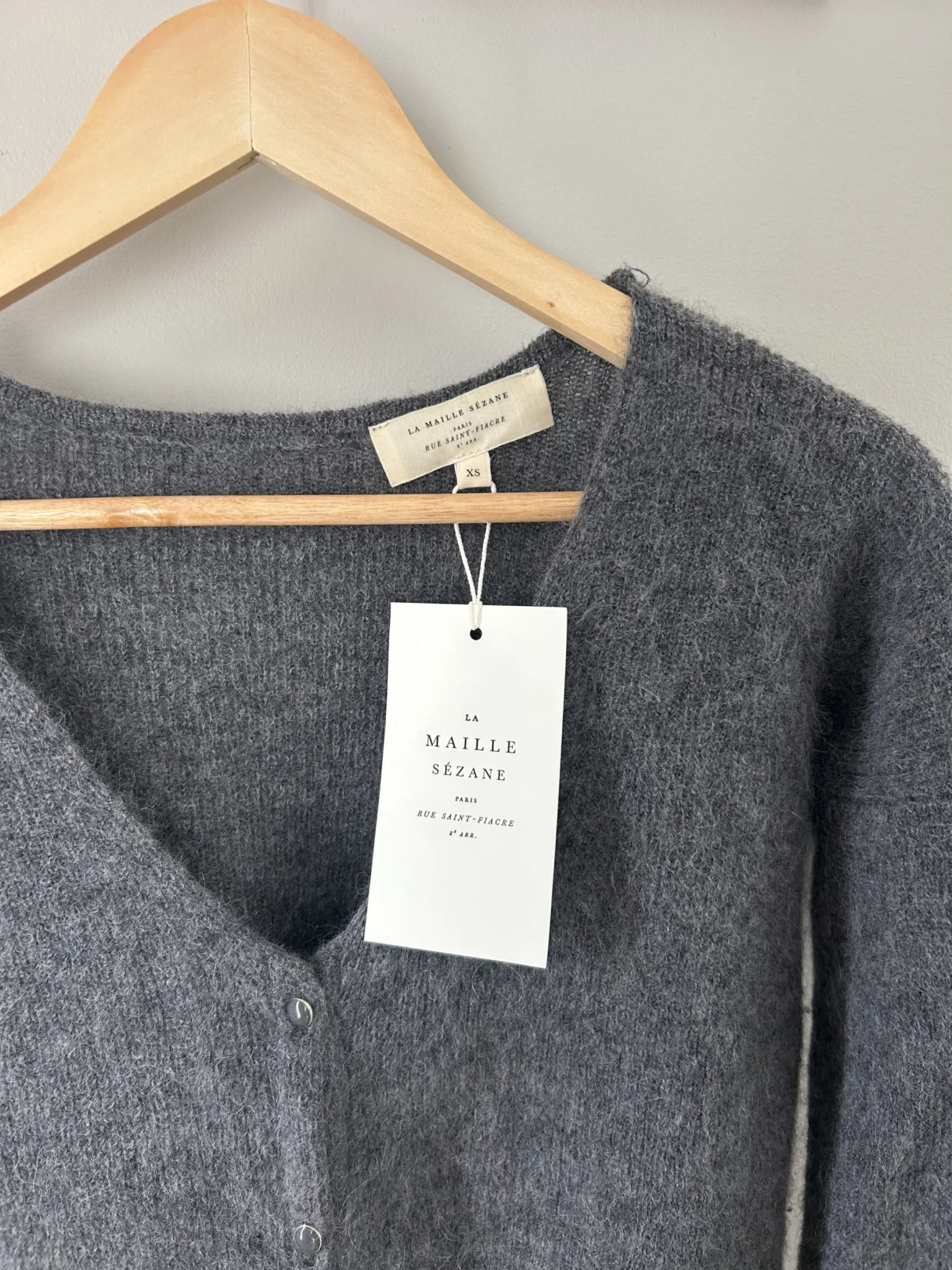 Image for Sézane – Barry Cardigan (XS) Charcoal grey