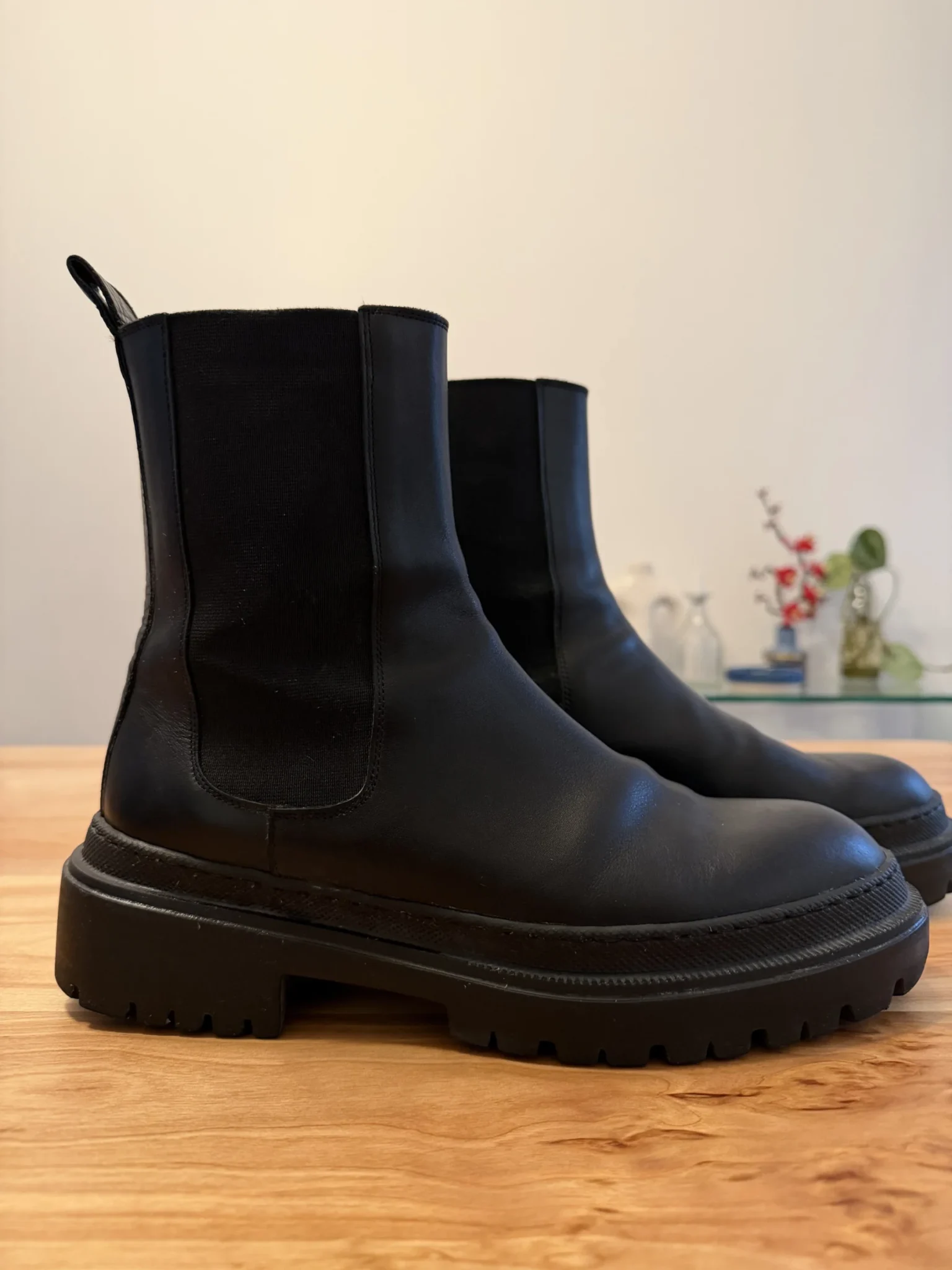 Image for Corticella black leather boots