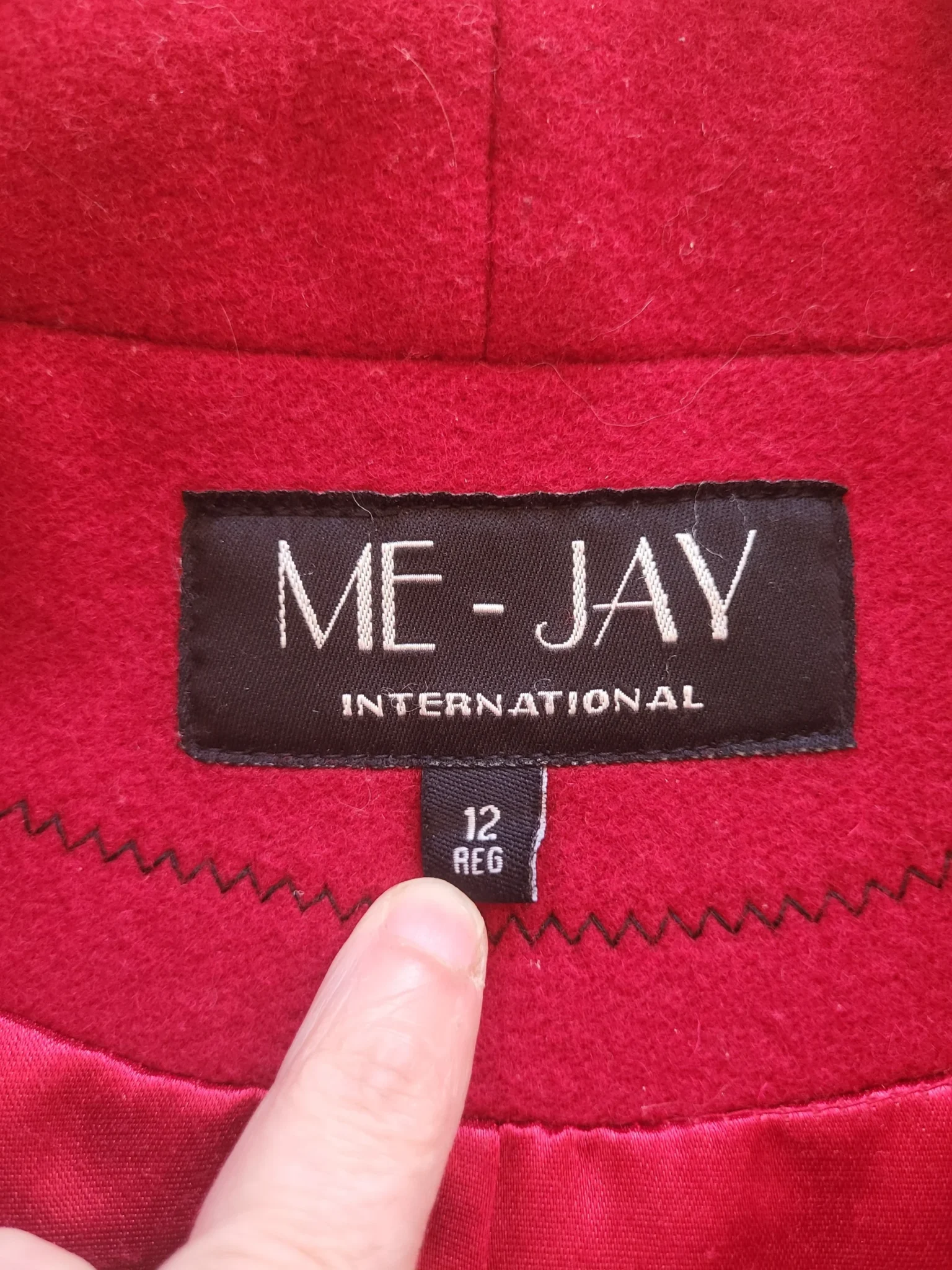 Image for Vintage 100% Wool Winter Coat Cherry Red Made in Canada