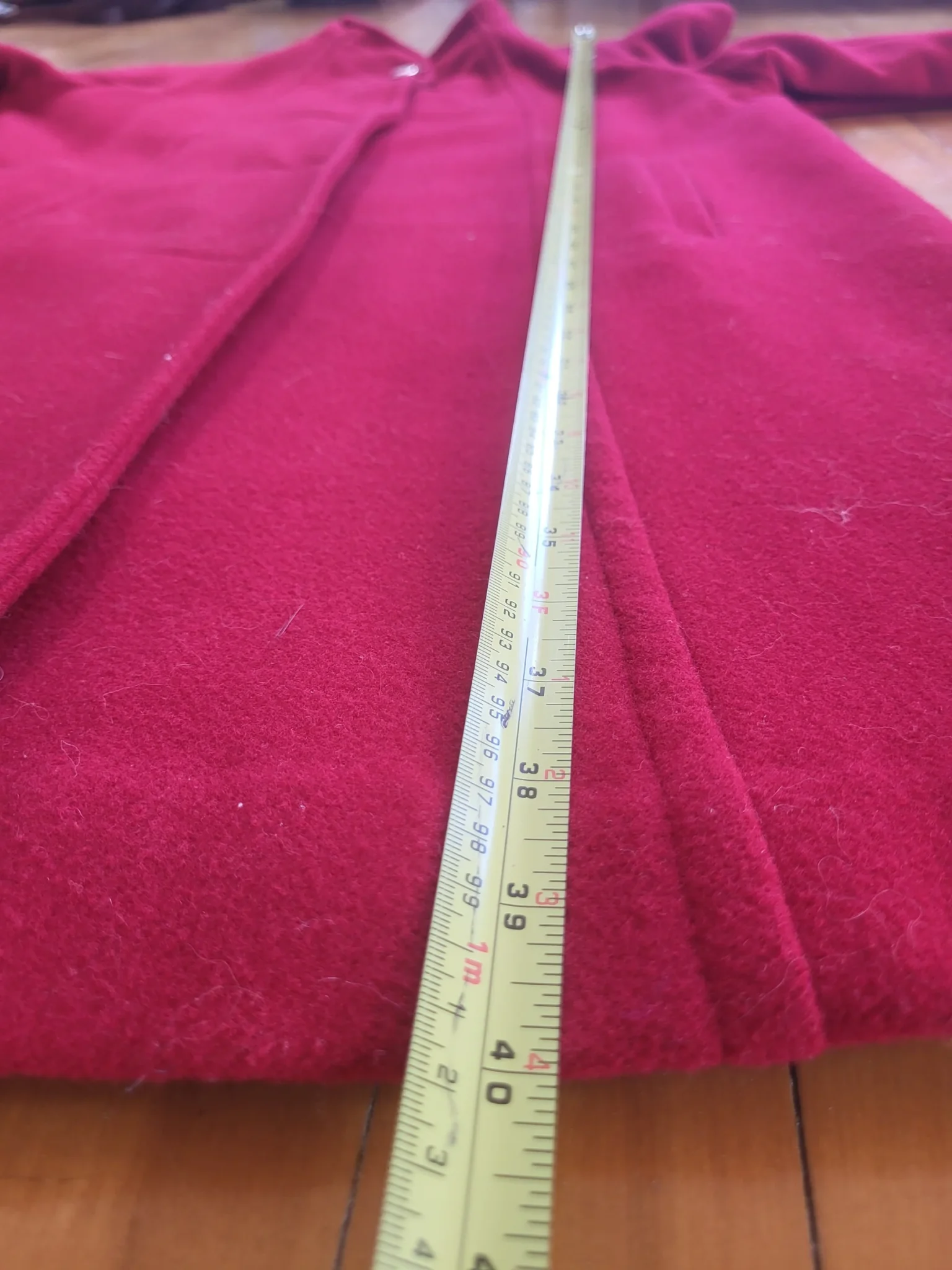 Image for Vintage 100% Wool Winter Coat Cherry Red Made in Canada