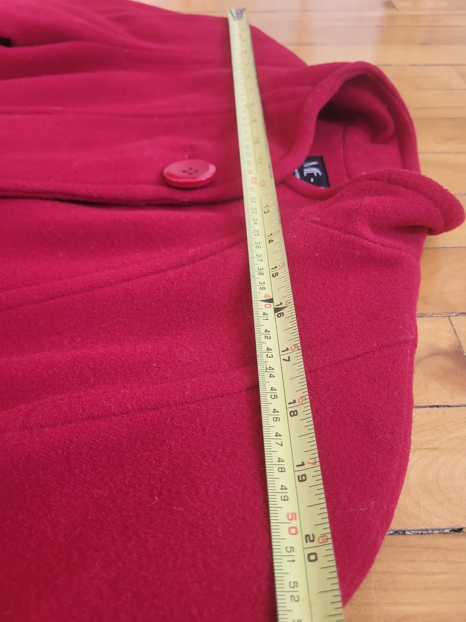 Image for Vintage 100% Wool Winter Coat Cherry Red Made in Canada