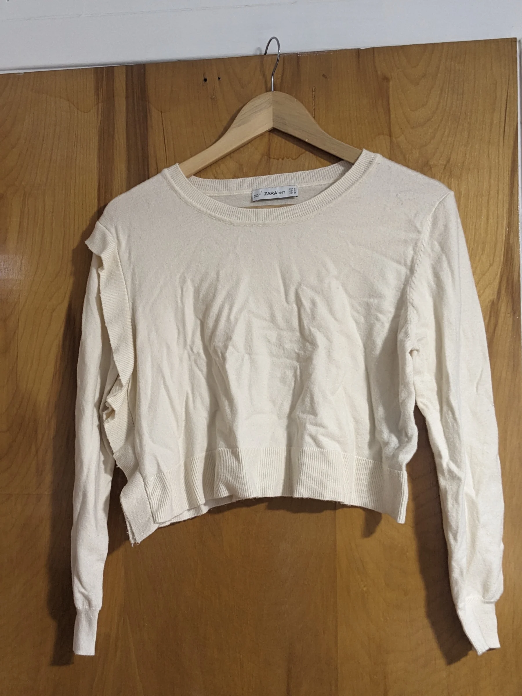 Beige cropped jumper Zara seconde main