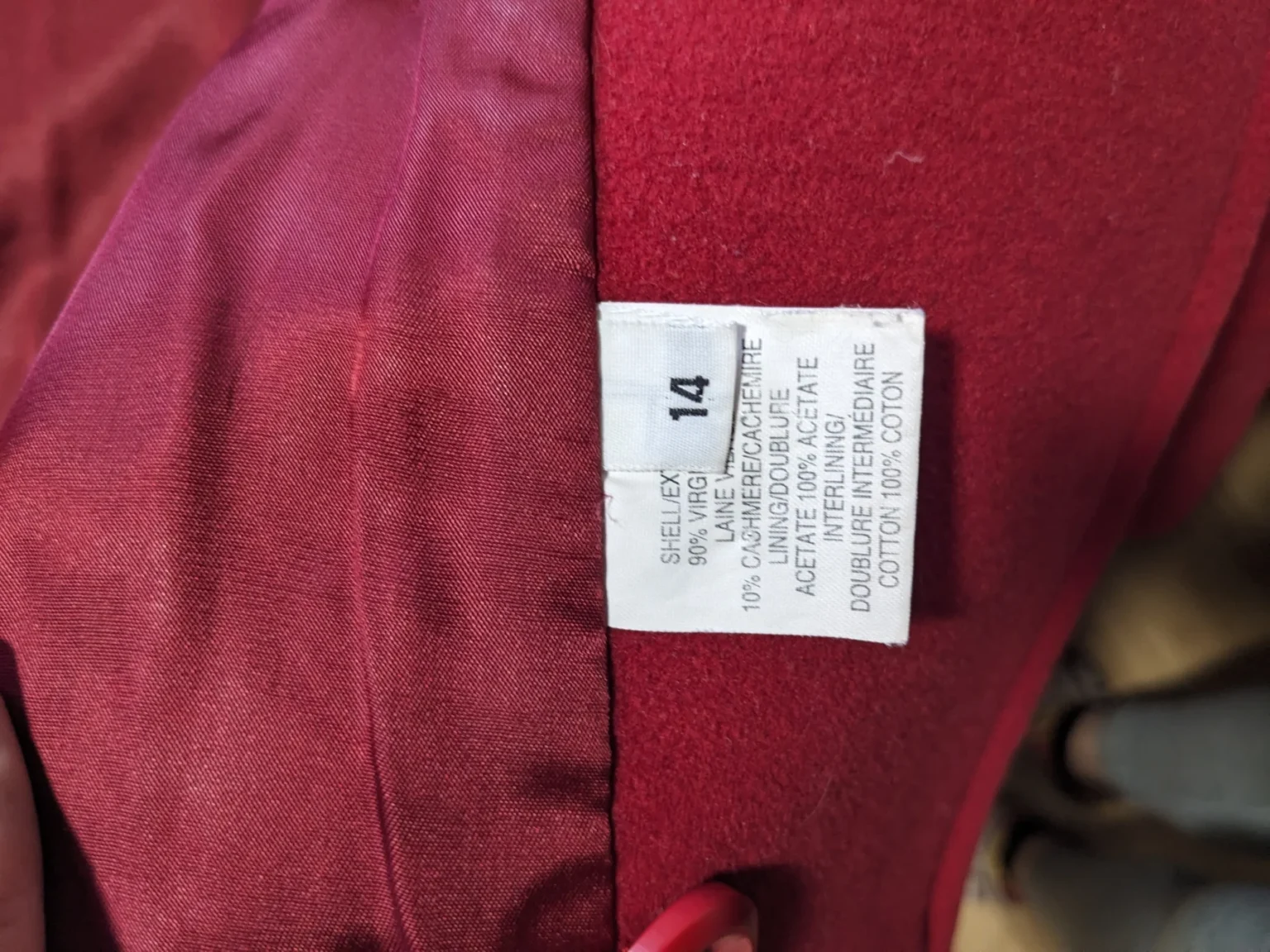 Image for Red wool and cashmere coat