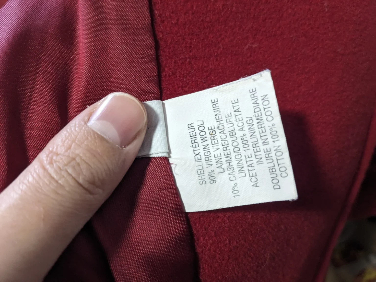 Image for Red wool and cashmere coat