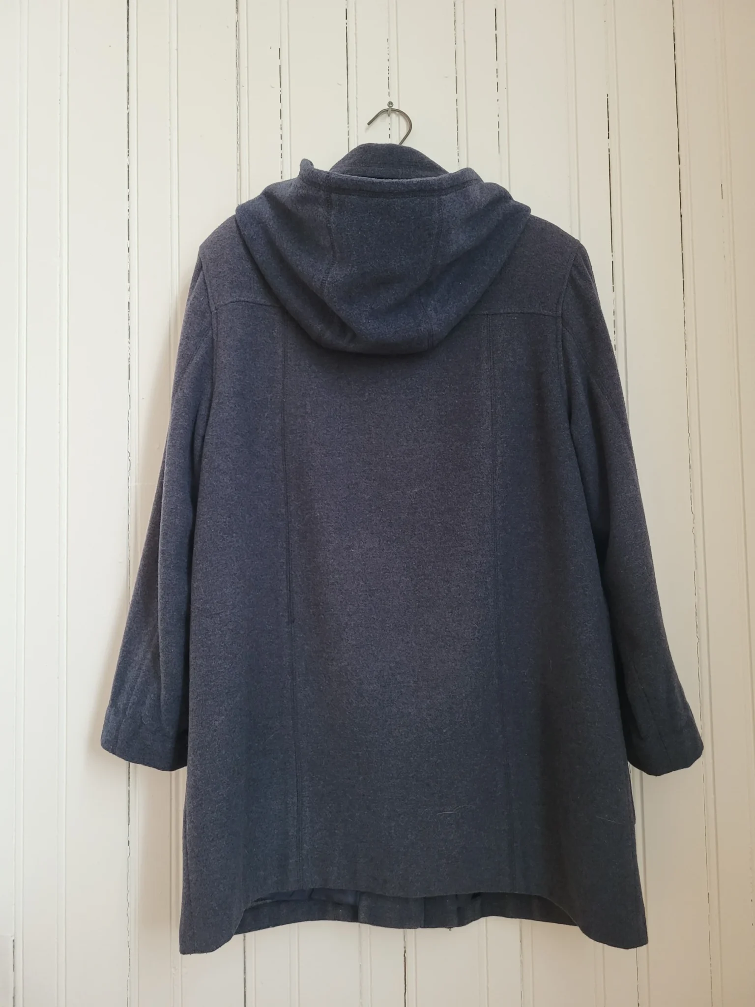 Image for Manteau Canadienne vintage à capuchon, bleu/gris, avec fermeture brandebourg style corne