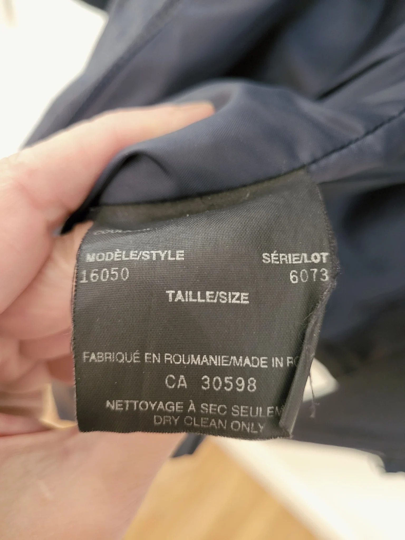 Image for Manteau Canadienne vintage à capuchon, bleu/gris, avec fermeture brandebourg style corne