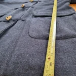 Thumbnail for Manteau Canadienne vintage à capuchon, bleu/gris, avec fermeture brandebourg style corne