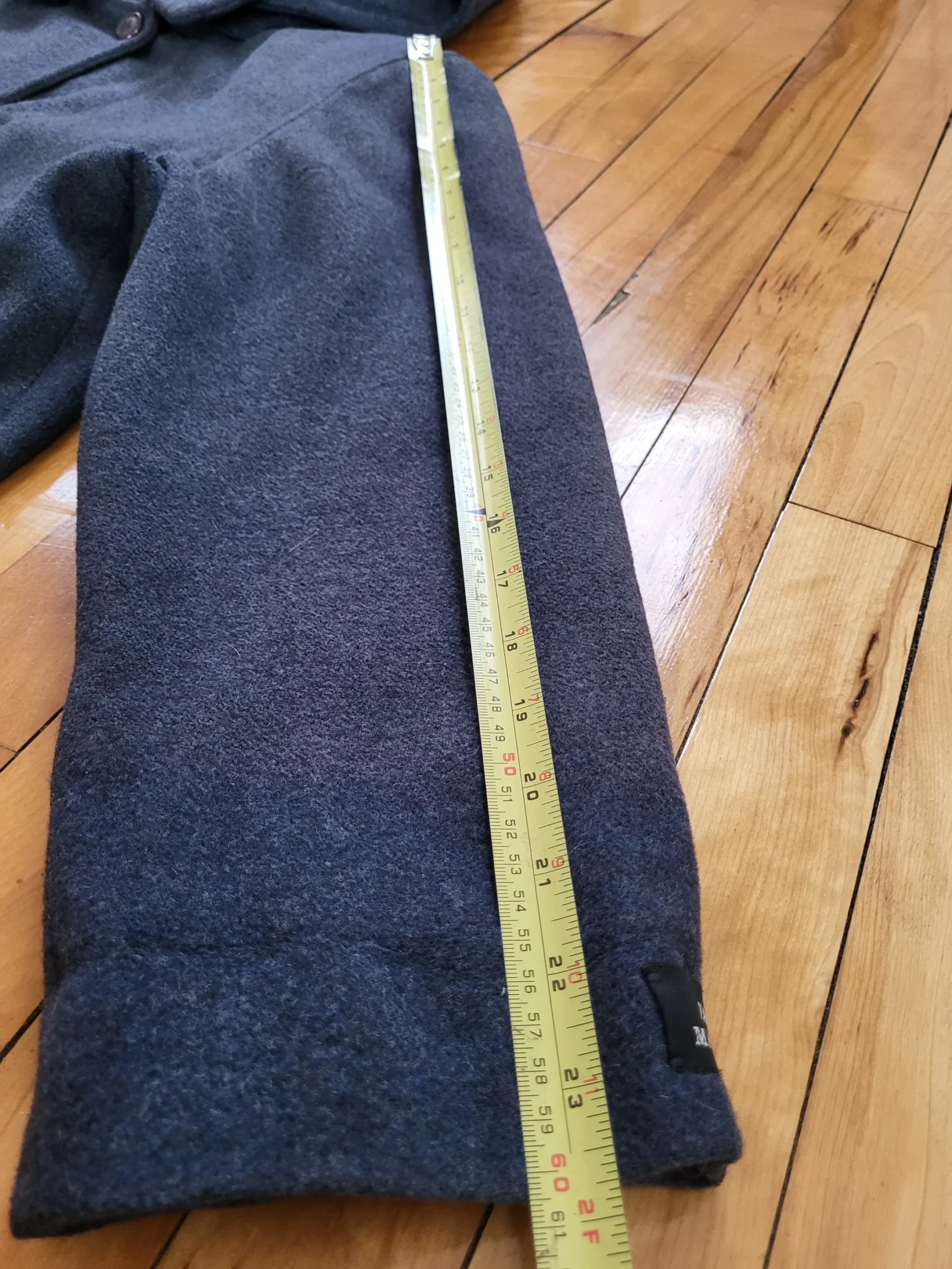 Image for Manteau Canadienne vintage à capuchon, bleu/gris, avec fermeture brandebourg style corne