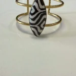 Thumbnail for Bracelet Jonc Doré Cabochon Zébré