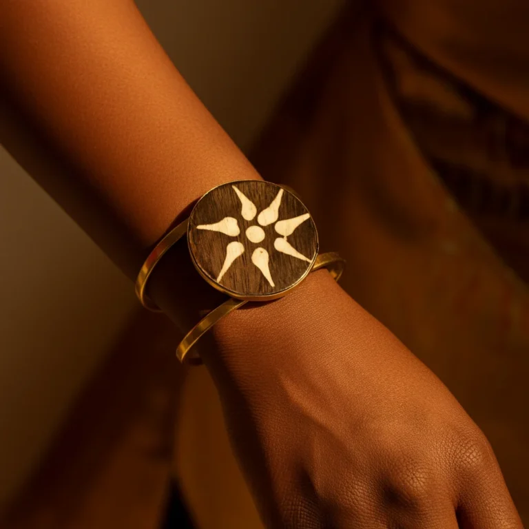 Image for Gold Bangle with Sun Medallion