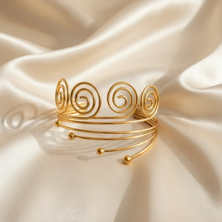 Image for Gold Multi-Spiral & Pearl Armband