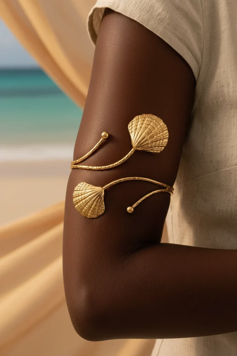 Image for Bracelet de Bras Doré Double Coquillage