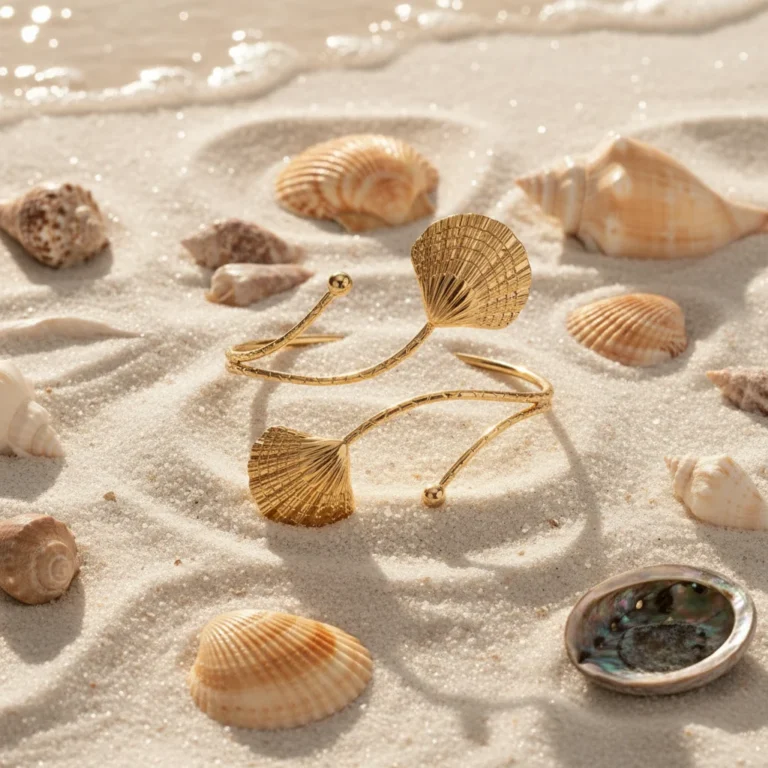 Image for Bracelet de Bras Doré Double Coquillage