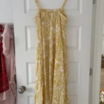 Thumbnail for Brand-new Old Navy yellow maxi dress with a floral print