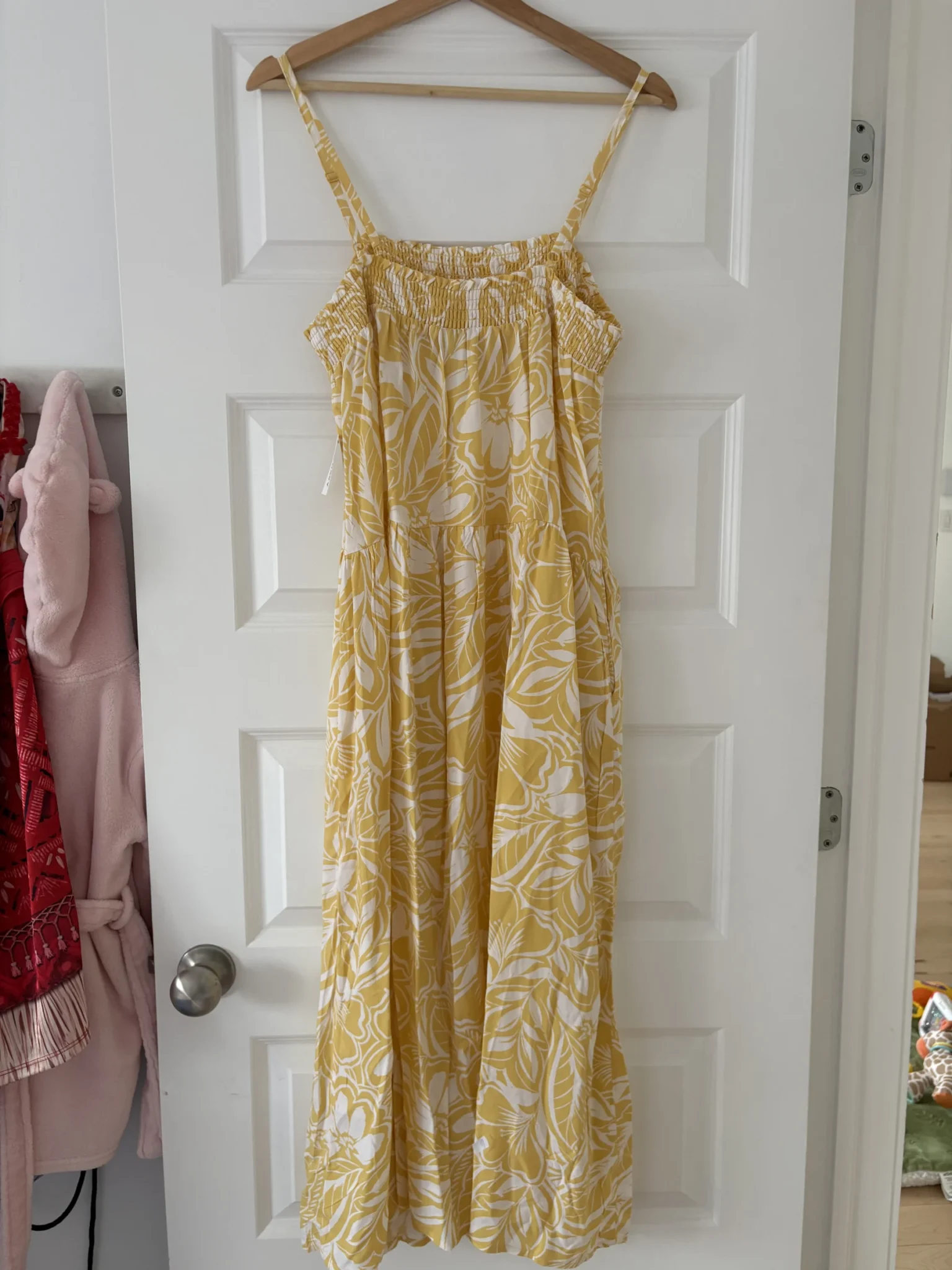 Image for Brand-new Old Navy yellow maxi dress with a floral print