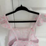 Thumbnail for White and pink dress with eyelets