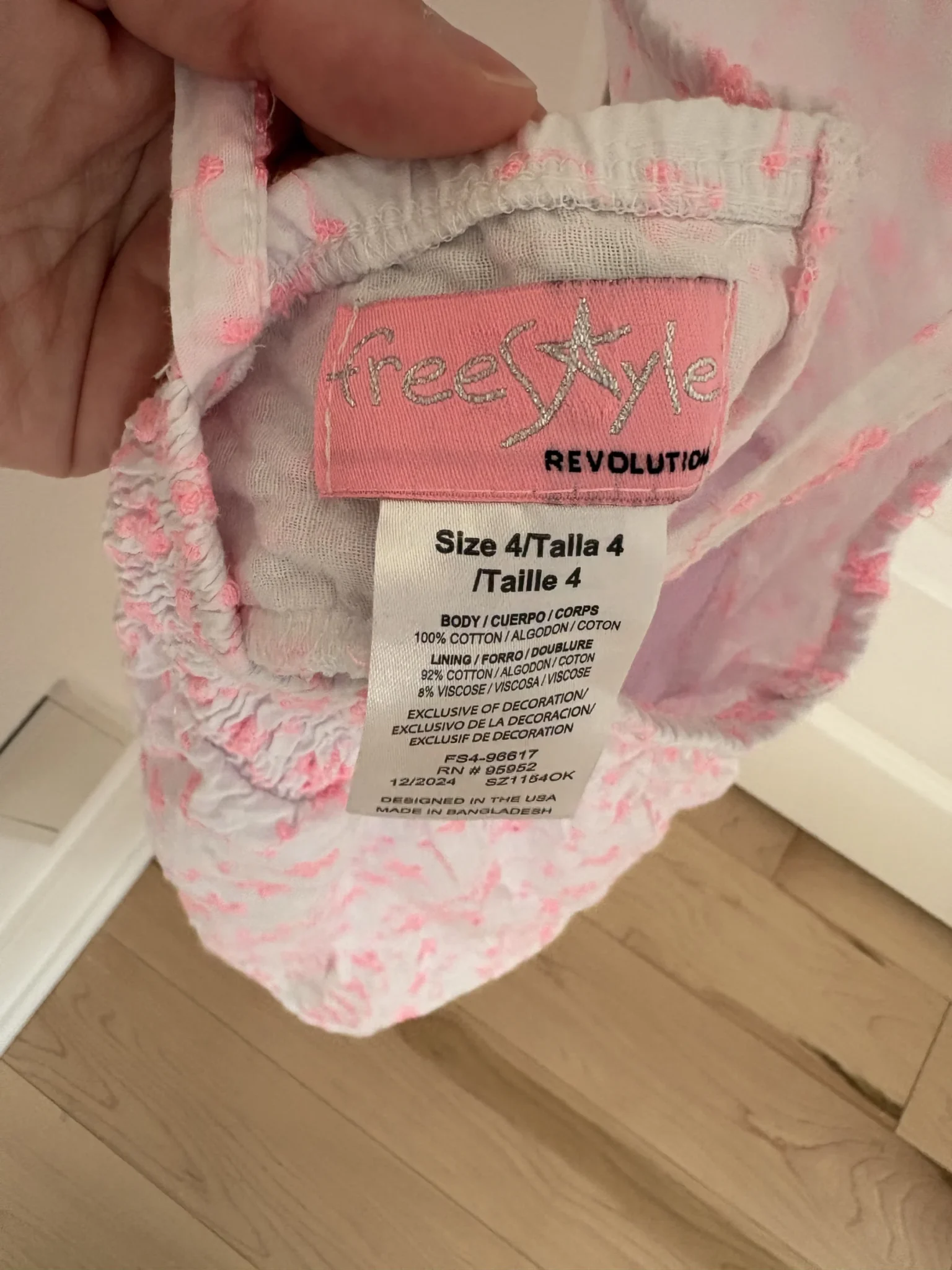Image for White and pink dress with eyelets