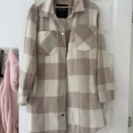Featured thumbnail for Hollister cream and dusky pink shirt-style coat