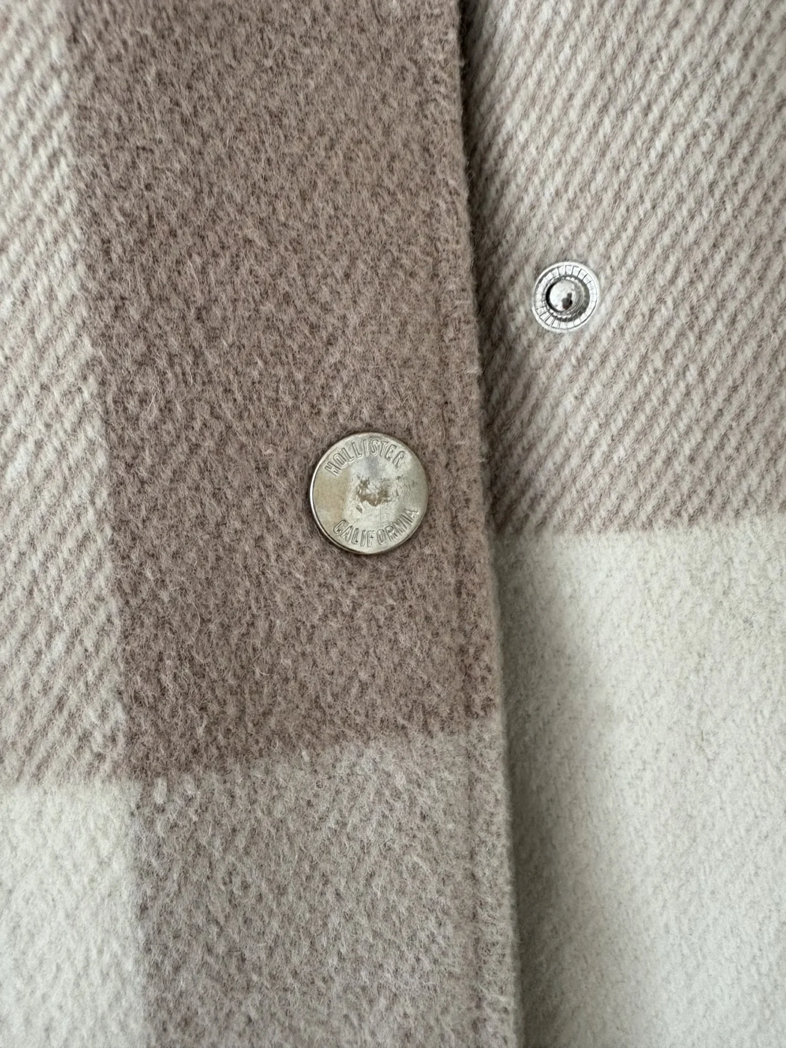 Image for Hollister cream and dusky pink shirt-style coat