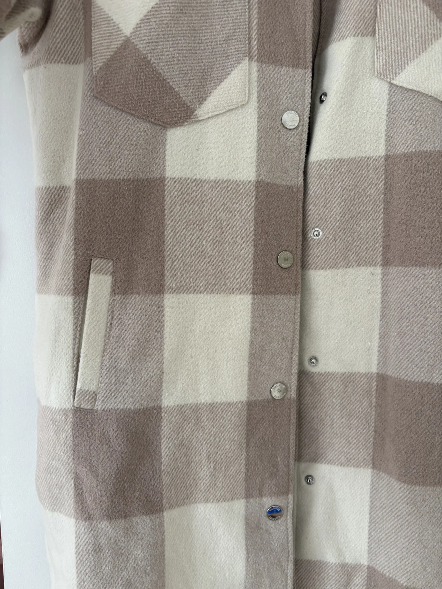 Image for Hollister cream and dusky pink shirt-style coat