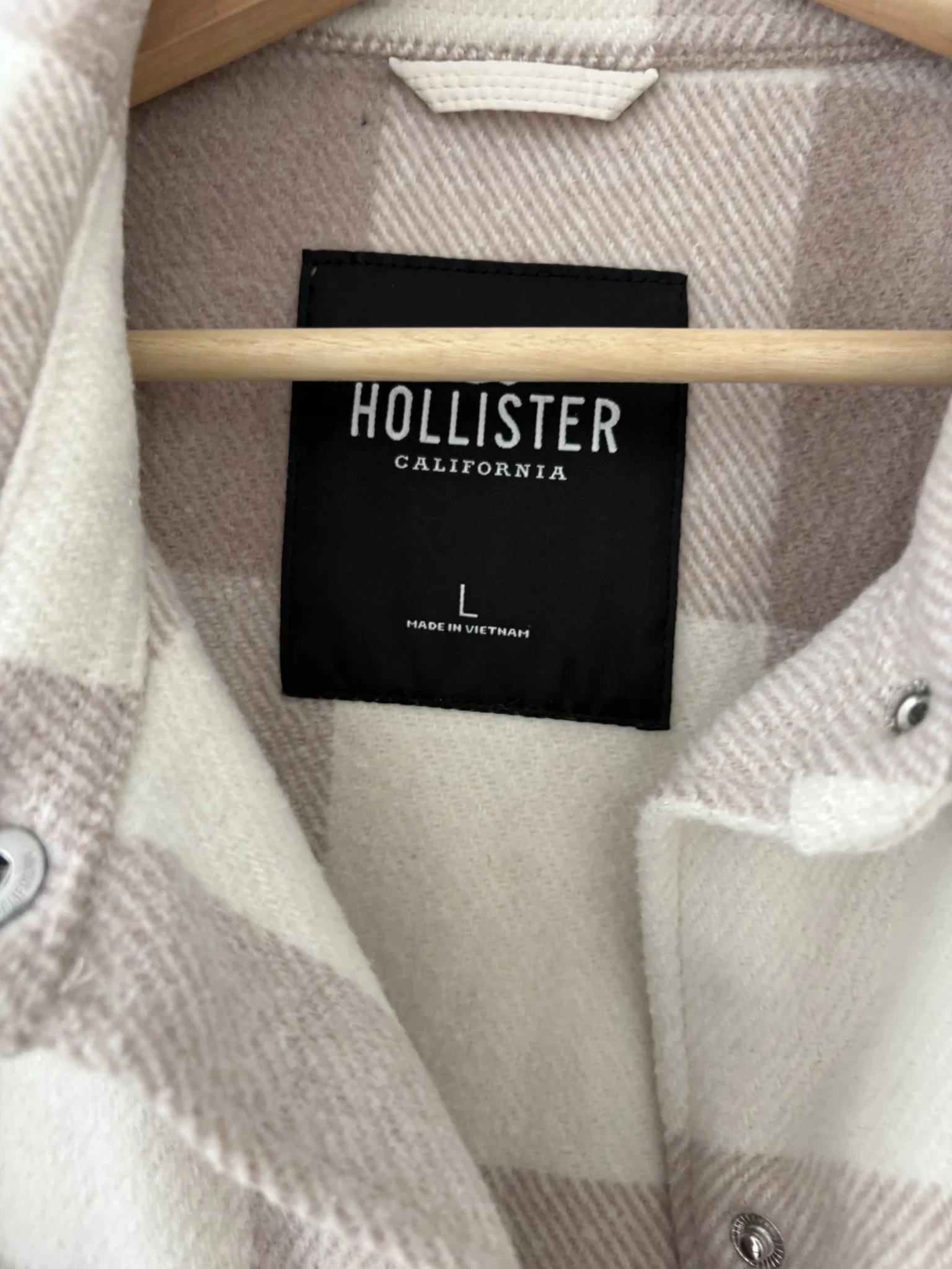 Image for Hollister cream and dusky pink shirt-style coat