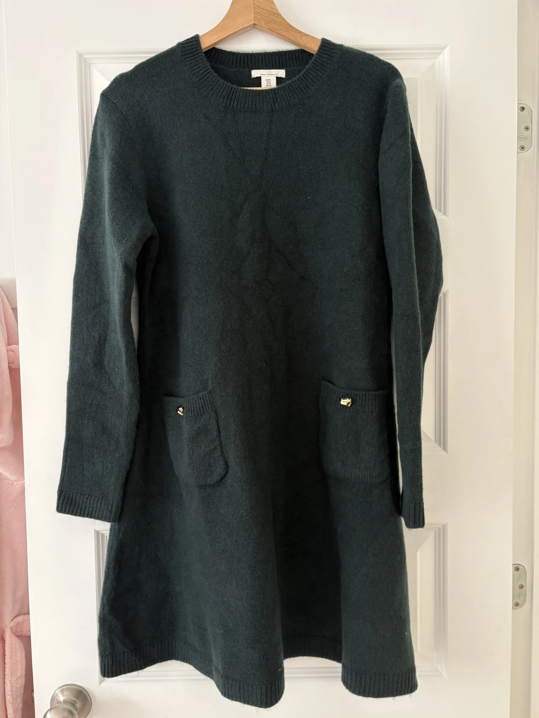 Brand-new H&M forest green maternity knitted dress HM seconde main