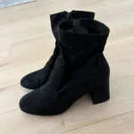 Thumbnail for Yellow black heeled ankle boots