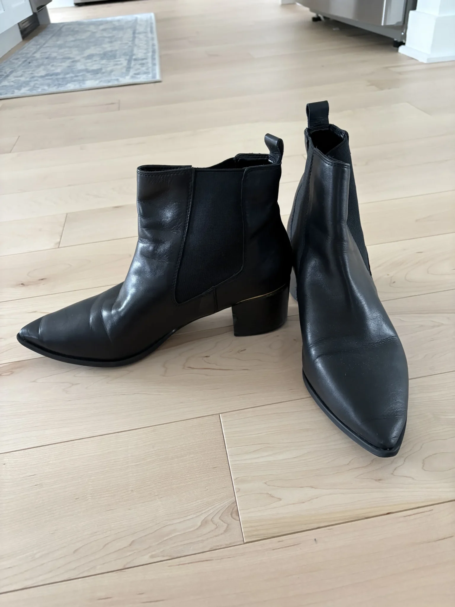 Image for Nine West black leather ankle boots