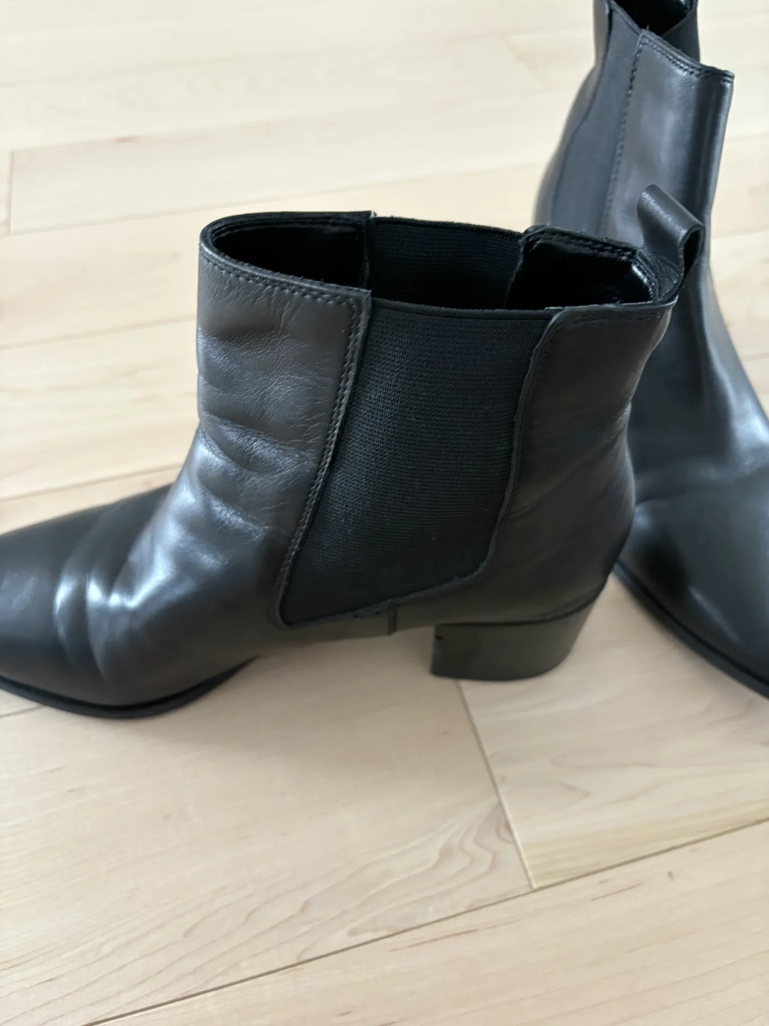 Image for Nine West black leather ankle boots
