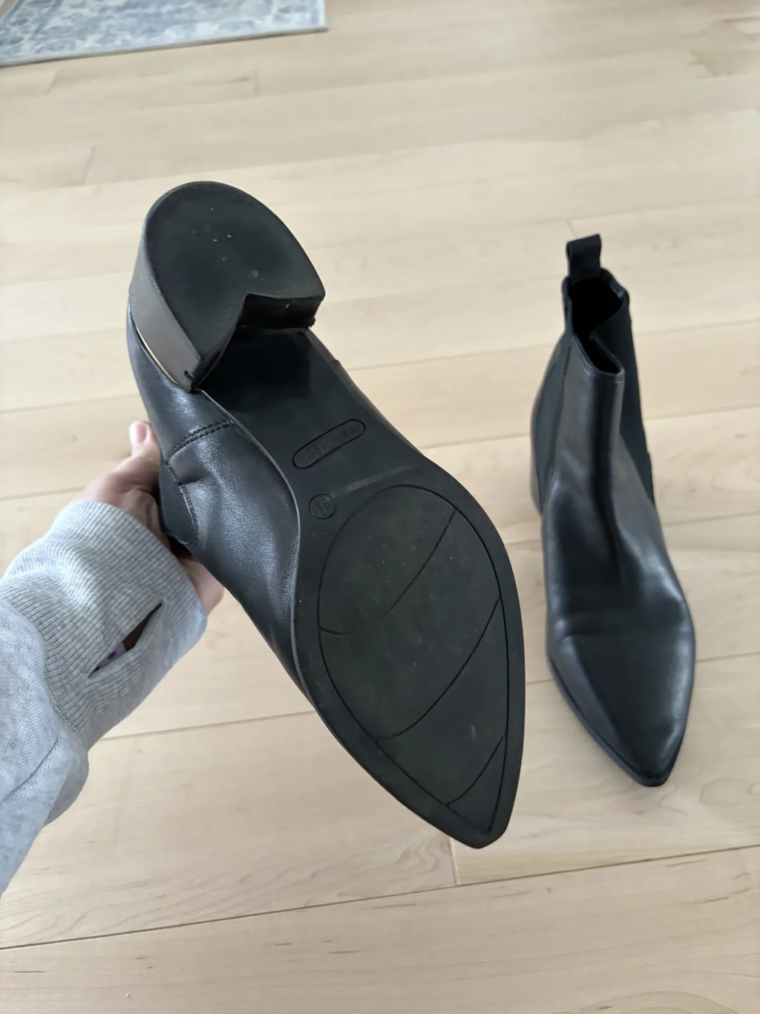 Image for Nine West black leather ankle boots