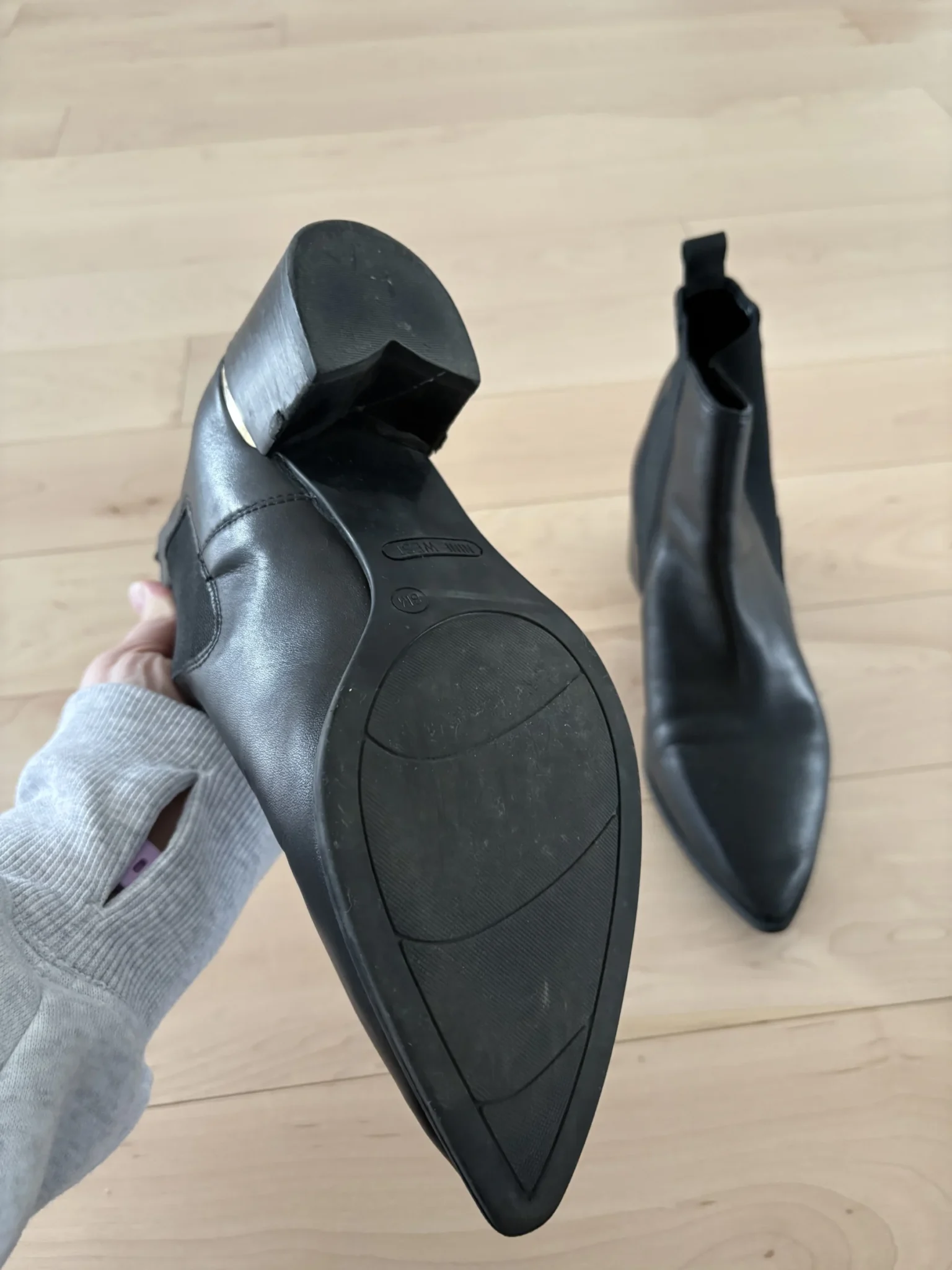 Image for Nine West black leather ankle boots